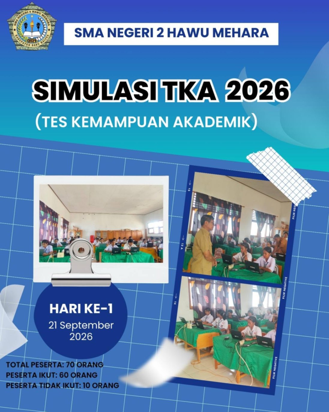 70 Siswa Kelas XII SMAN 2 Hawu Mehara Antusias Ikuti Simulasi TKA 2026